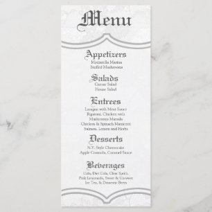 25 Cartes de menu Pays dentelle blanche Impression