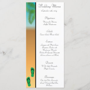 25 Cartes De Menu Ses Sandales Sur Plage Plam