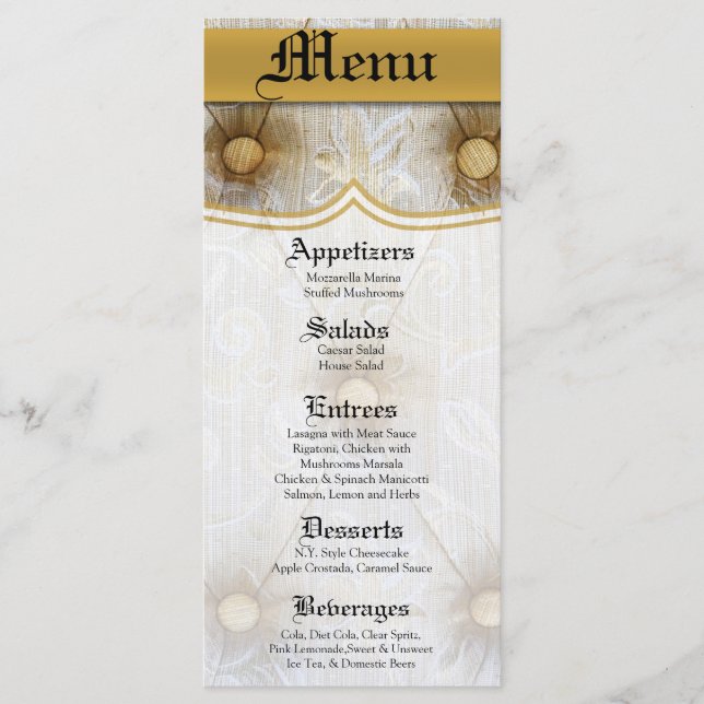 25 Cartes de menu Taylored Taylored Taylored Taylo (Devant)