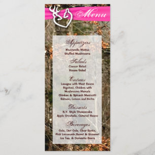 25 Cartes Menu Chasse Deer Couple Doe Buck Camo
