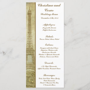 25 Cartes Menu Vintage Paris