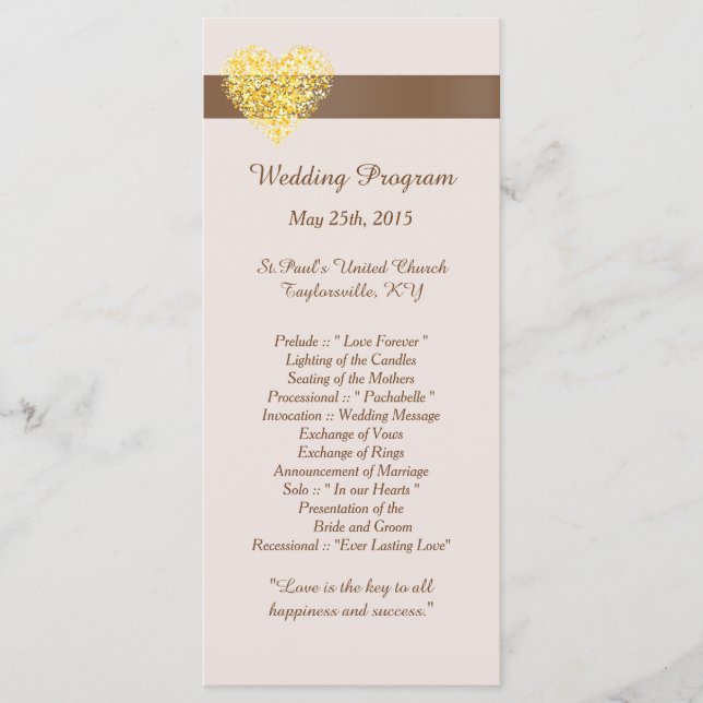 25 Coeurs d'automne Programmes de mariage (Devant)