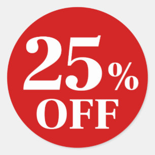 25% de réduction Autocollant rond classique à fond