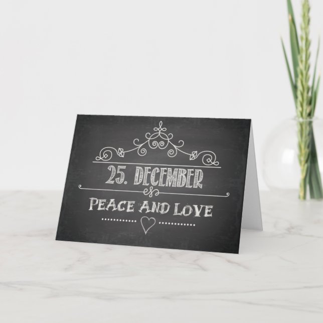 25. Décembre Carte Paix & Amour (Devant)