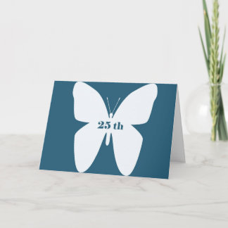 25 e anniversaire Carte de voeux papillon