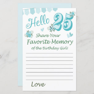 25 e anniversaire Mémoire préférée de l'anniversai