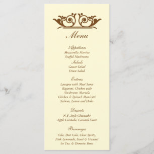 25 Élégantes étiquettes de menu ivoire/Mariage Bro