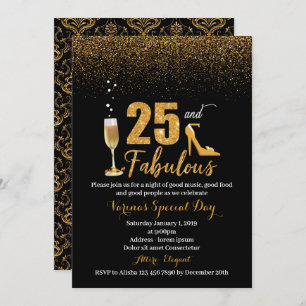25 et fabuleuse invitation d'anniversaire pour les