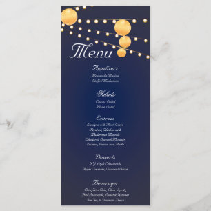 25 lampions de cartes de menu sur Chineese bleu