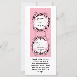 25 Lollipop Topper Girly Butterfly Zebra Imprimer