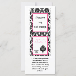 25 Lollipop Topper Hot Rose Black Damask