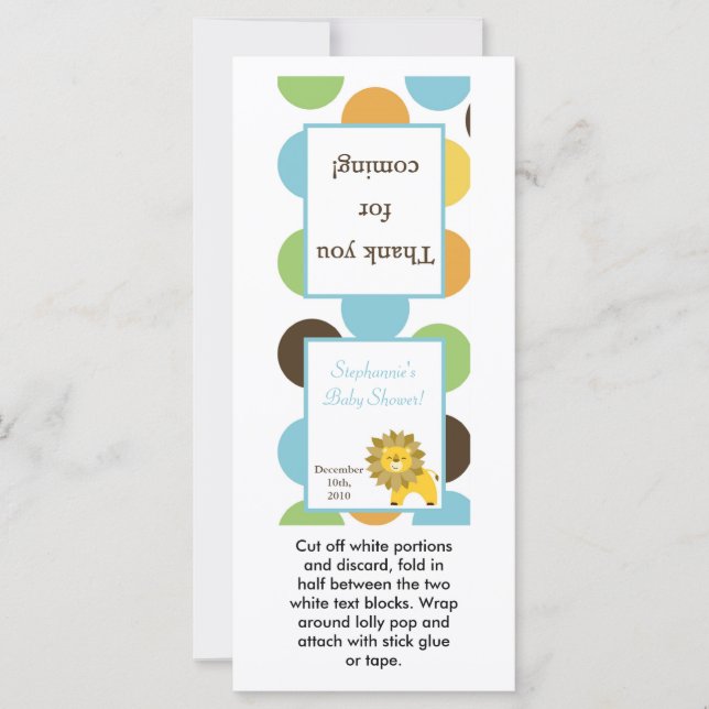 25 Lollipop Topper Jungle King Lion Safari Zoo (Devant)