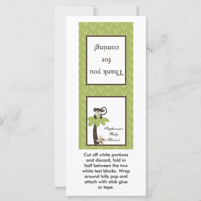 25 Lollipop Topper Monkey Time Zoo Animal (Devant)