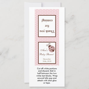 25 Lollipop Topper Pink Ladybug