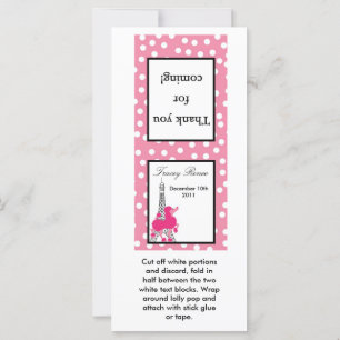 25 Lollipop Topper Pink Poodle à Paris Eiffel