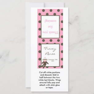 25 Lollipop Topper Pink Sock Singe