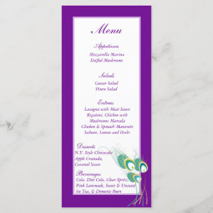 25 Mariage moderne Peacock violet Tags du menu