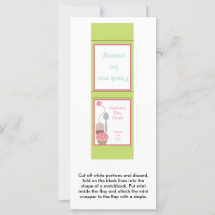25 Mint Matchbooks Tea Party Pink Pastel Cupcake