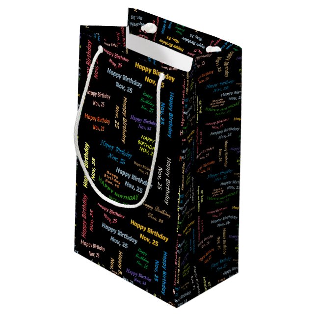 25 novembre Sac cadeau d'anniversaire (Dos Angle)