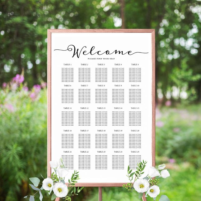 25 Tableau Sièges Trouvez votre Affiche de bienven (Créateur téléchargé)