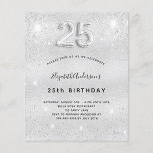 25e anniversaire argent parties scintillant budget