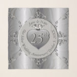25e anniversaire du Mariage d'argent Écharpe de ch<br><div class="desc">Pour une touche de romantisme dans un emblème classique et régal,  gris argenté,  orné,  pourquoi ne pas la délecter d'un foulard en mousseline marquant votre anniversaire qu'elle adorera !</div>