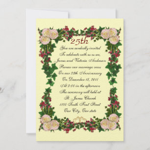 25e anniversaire du Mariage invitation de renouvel