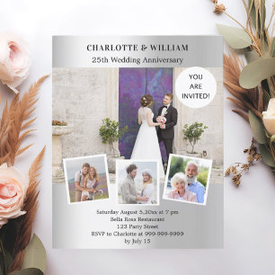 25e anniversaire du mariage invitation photo argen