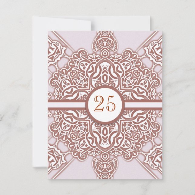 25e anniversaire du mariage Invitations chic vinta (Devant)