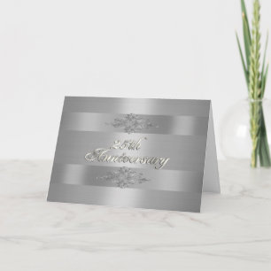 25e anniversaire invitation argent satin