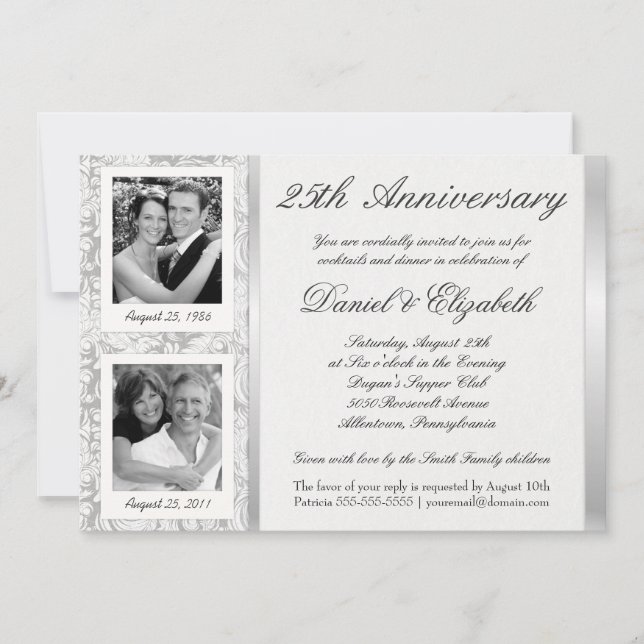 25e anniversaire - Invitations photo - Alors et ma (Devant)