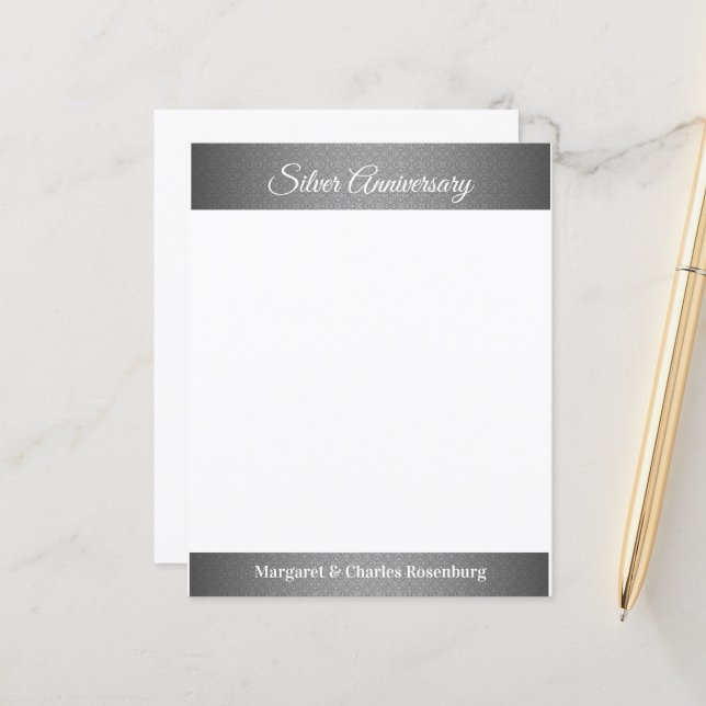 25e Anniversaire Mariage Argent (Devant/Arrière en situation)