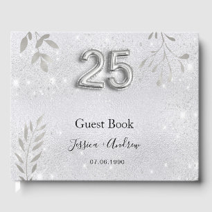 25e anniversaire mariage argent feuillage livre d'