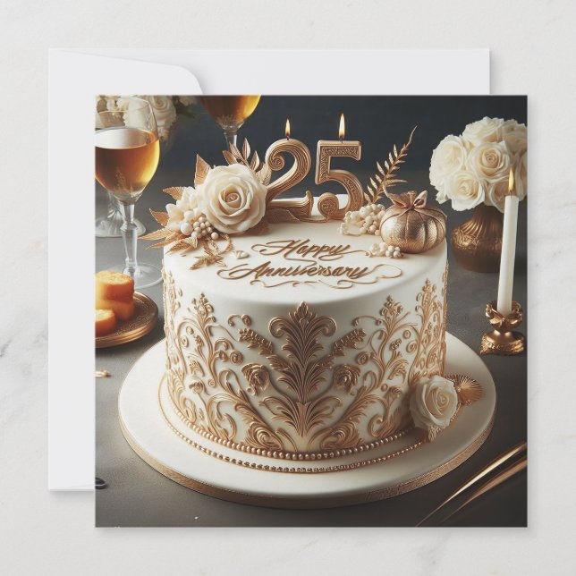 25e ANNIVERSAIRE MARIAGE ÉLÉGANT (Devant)