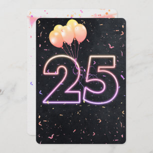 25e anniversaire Neon Connexion Black Invitation