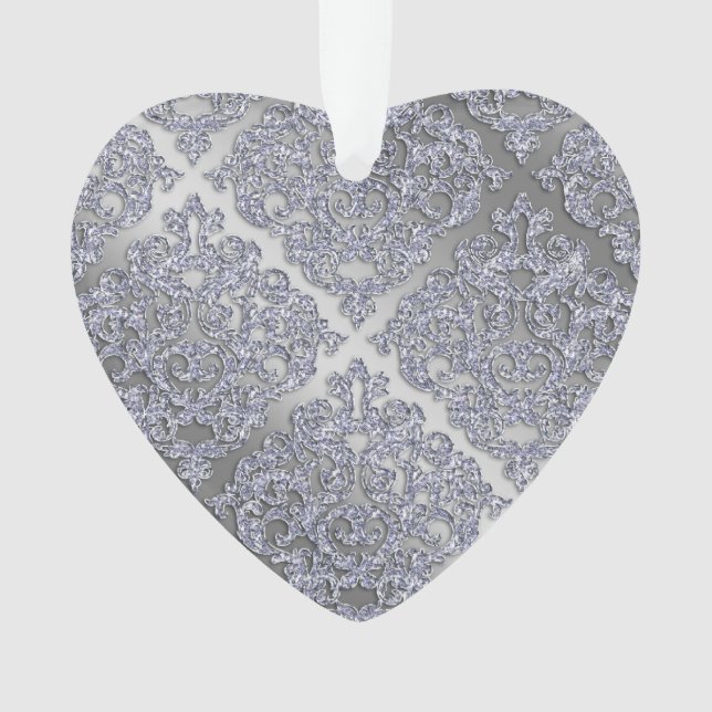 25e anniversaire Noël étincelant Argent Damas (devant)