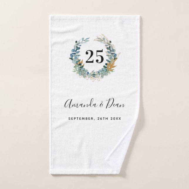25e couronne d'eucalyptus mariage (Serviette à main)