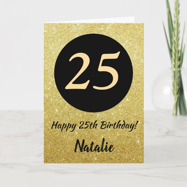 25e Joyeux Anniversaire Carte de Parties scintilla (Devant)