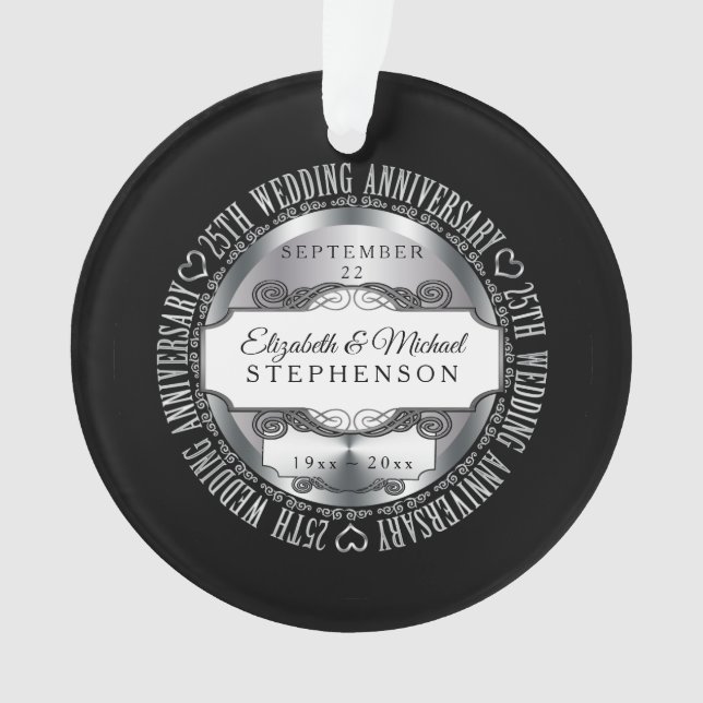 25ème anniversaire de mariage de photo argentée (devant)