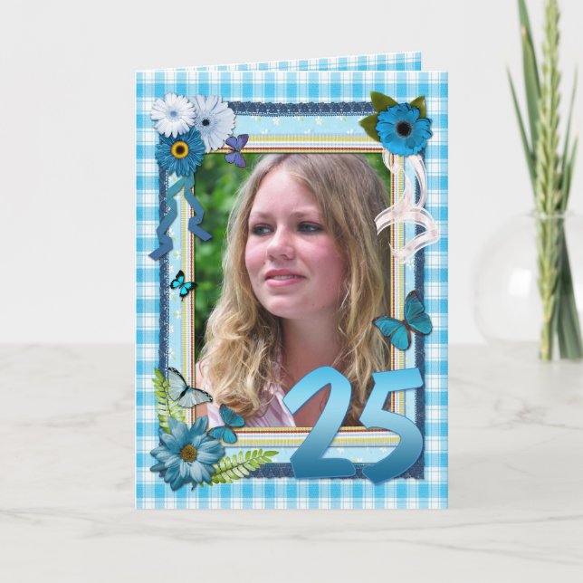 25ème carte photo pour un anniversaire (Devant)
