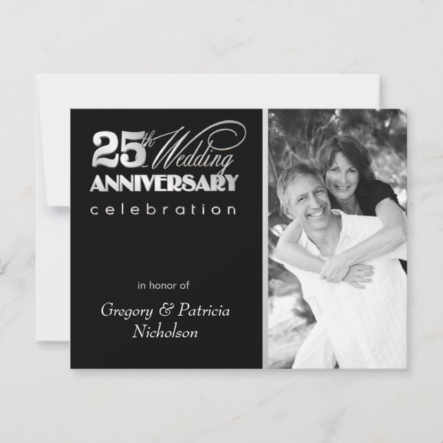 25ème fête d'anniversaire - invitations de photo (Devant)