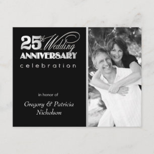 25ème fête d'anniversaire - invitations de photo