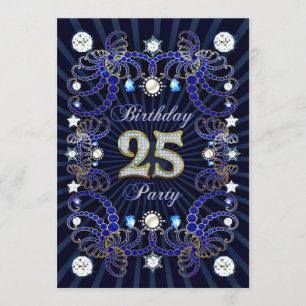25ème invitation de fête d'anniversaire avec les