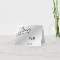 25ème Merci argenté d'anniversaire