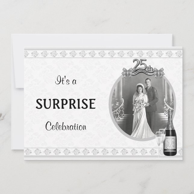 25èmes) invitations de fête d'anniversaire de (Devant)