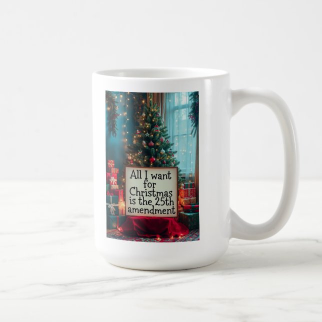 25th Amendment Christmas Mug with Festive Tree (Droite)