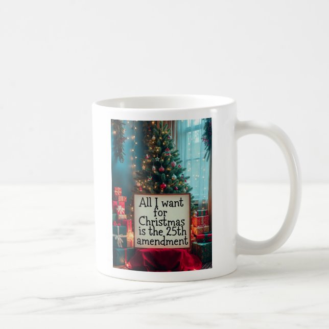 25th Amendment Christmas Mug with Festive Tree (Droite)