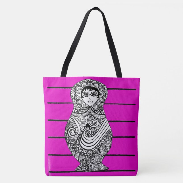 265 - Sac fourre-tout Matrioska BW (Devant)