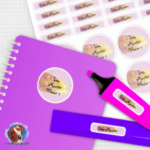 26 autocollants Pinselétalon Lila - Glitzer |