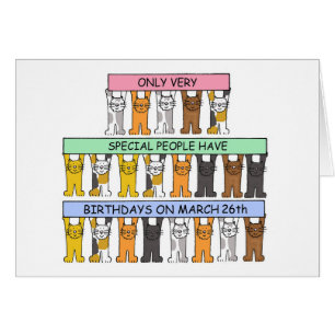 26 mars Anniversaire Cute Cartoon Cats